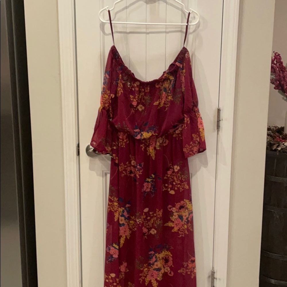 Long red dress